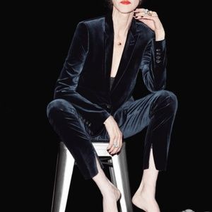 Crushed Velvet Suede Button Up